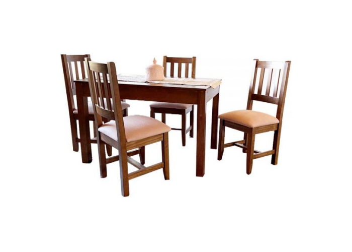Juego de comedor mesa de 1,20 + 4 sillas de madera  (silla francesca)