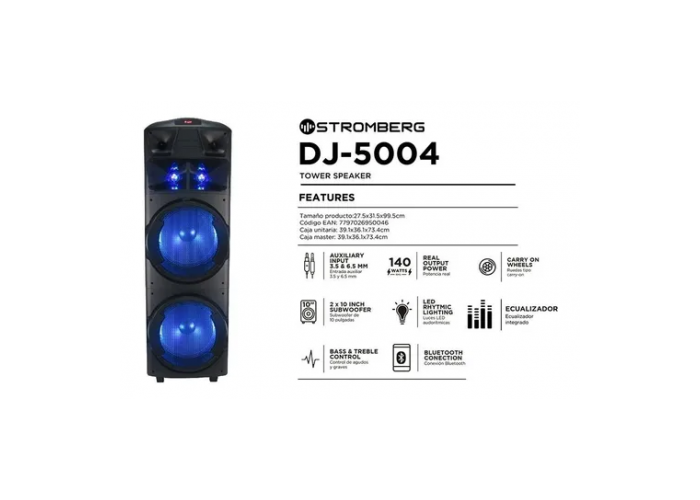 Torre de audio stromberg dj5004 - 2x10