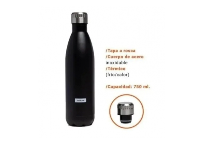 Botella hidrat sport 750ml inox ter-bot750ne