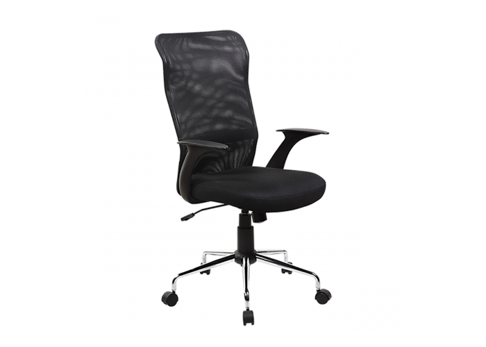 Sillon alto negro c/base crom ob-s02