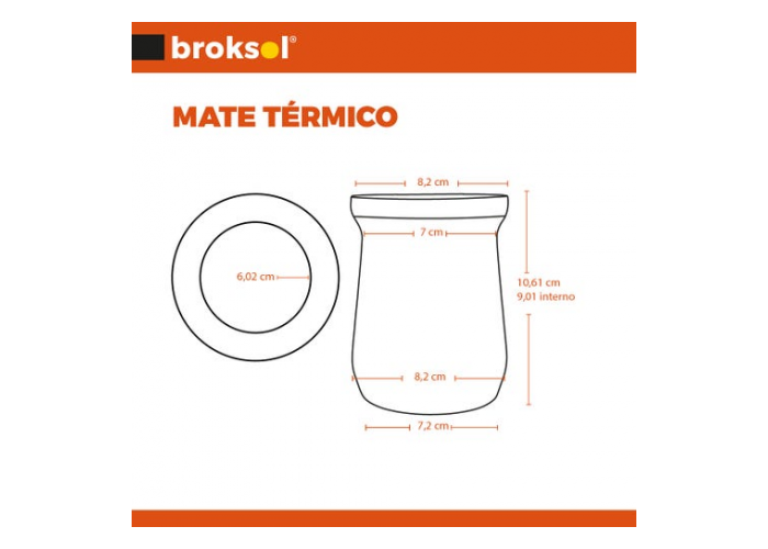 Mate termico broksol acero inox (ter-mat001ne)