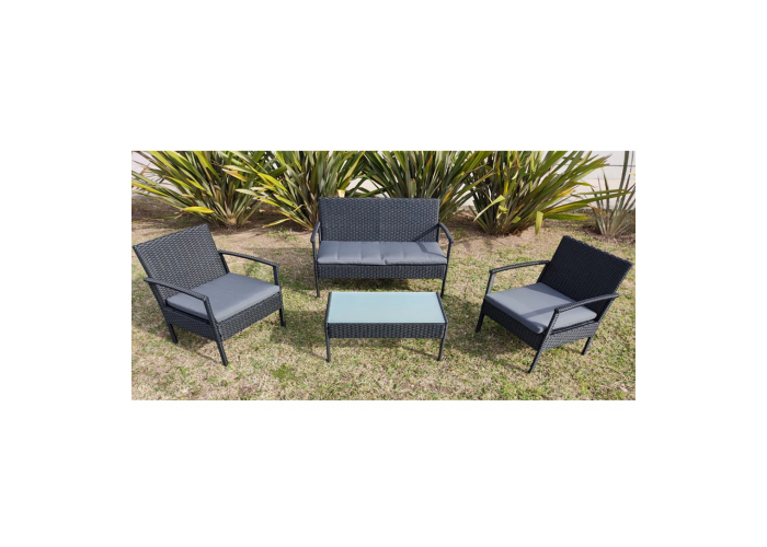 Set jardin bahamas de rattan y acero