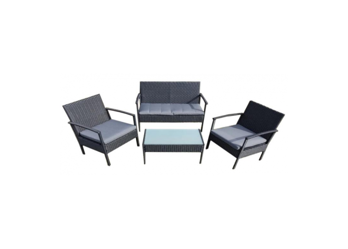 Set jardin bahamas de rattan y acero