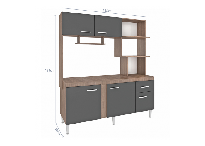 Amoblamiento de cocina sevilla teka/grafito cc46