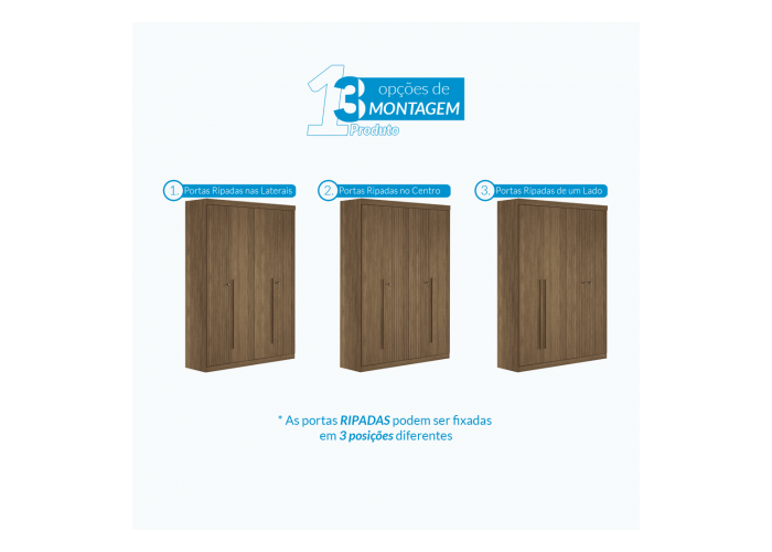 Ropero buruti 4 puertas c/espejo (al 2.20 x an 1.55 x pr 46.3)