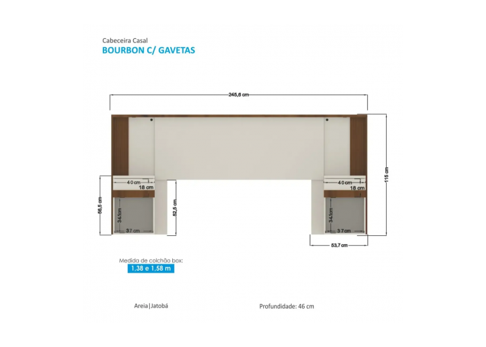 Respaldo bourbon cama 1.60