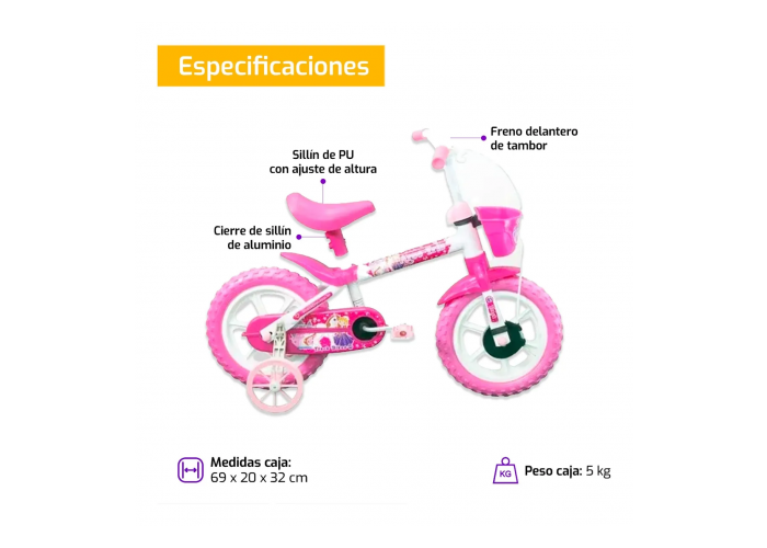 Bicicleta r12 monotubo nena