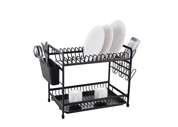 Escurridor de platos family alum ngro 2 niveles (21322)