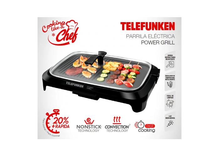 Parrilla electrica c/grill telefunken