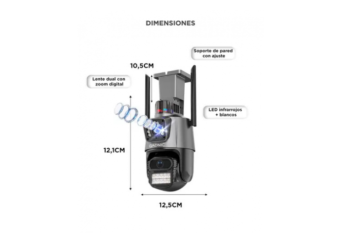 Camara de seguridad p2p00053 gadnic c/sirena ext