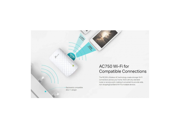 Extensor de wifi tp link re200 (doble banda ac750)