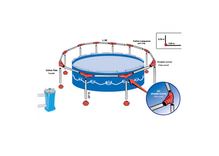 Pileta sol de verano redonda arco10 3 mts