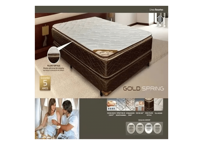 Conjunto sommier gold spring 2 1/2 pl
